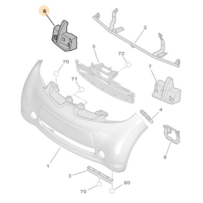 Genuine Left Bumper Absorber - Peugeot ION | 7422AJ