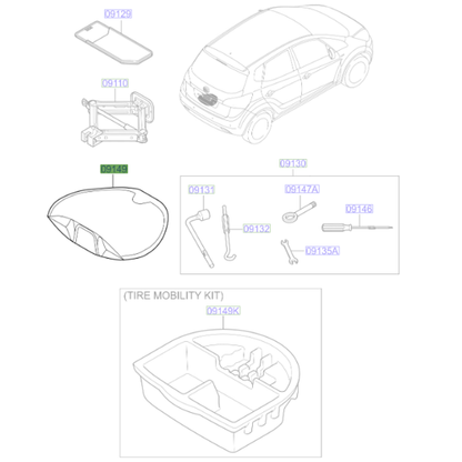 Genuine Jack Fabric Case - Kia Venga 2009-2019 | 091491C001