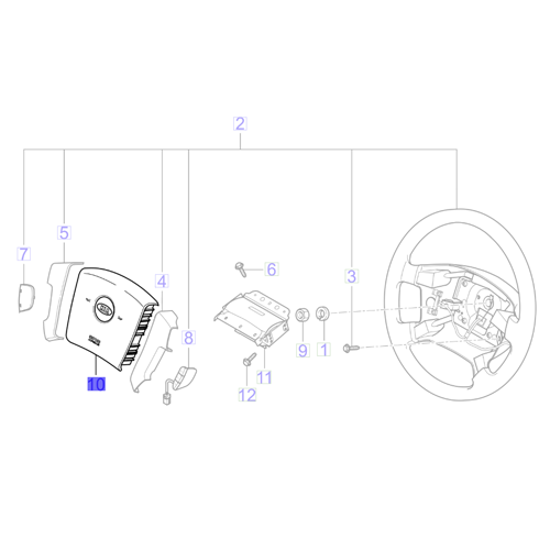 Genuine Steering Wheel Centre Cover - Kia Sorento 2006-2008 | 569003E500CQ