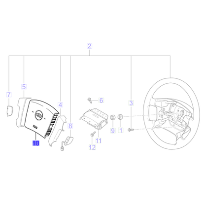 Genuine Steering Wheel Centre Cover - Kia Sorento 2006-2008 | 569003E500CQ