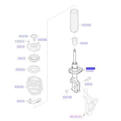 Genuine Front Left Suspension Strut - Kia Sportage 2015-2018 | 54650F1030