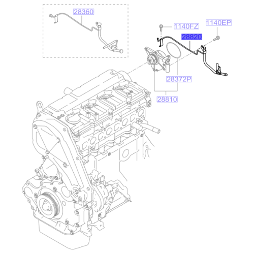 Genuine Vacuum Pipe - Kia Sorento 2006-2008 Diesel | 288204A412