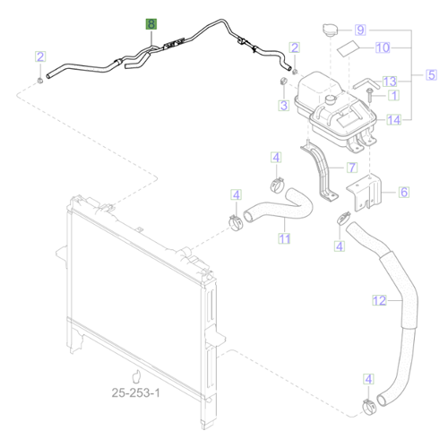 Genuine Radiator Reservoir Hose - Kia Sorento 2002-2006 | 254433E500