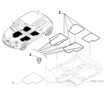 Genuine Carpet Mat Set - 500 Abarth RHD Automatic 2016-2024 | 5744538