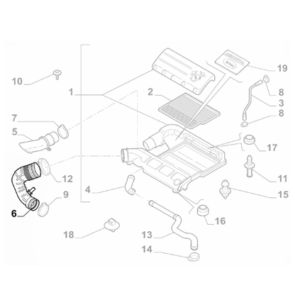 Genuine Air Filter Rigid Pipe - Abarth 500 2008-2024 1.4 | 51888106