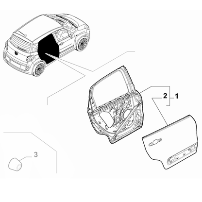 Genuine Rear Right Door - Fiat 500L 2012-2022 | 1689787580