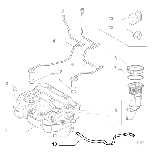 Genuine Fuel Tank Flex Hose - Fiat Doblo 2009-2023 | 51818114