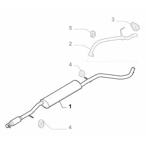 Genuine Exhaust Aux Silencer - Fiat 500 2007- 0.9 Turbo 85HP | 51958467