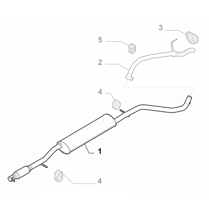 Genuine Exhaust Aux Silencer - Fiat 500 2007- 0.9 Turbo 85HP | 51958467