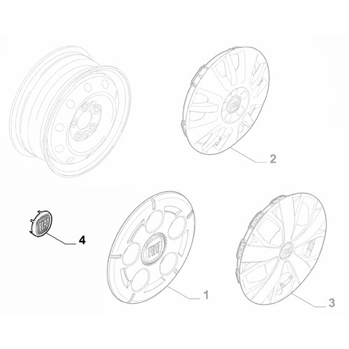 1x Genuine Wheel Cap - Fiat Ducato 2011-2023 | 1358877080