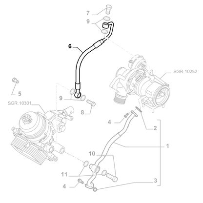 Genuine Oil Filter Flex Hose - Fiat 500L 2013-2017 | 55275195