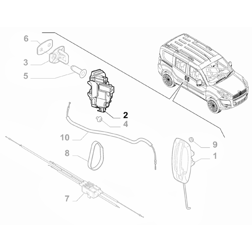 Genuine Left Sliding Door Lock - Fiat Doblo 2009-2023 | 51934858