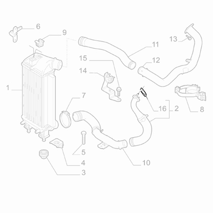 Genuine Heat Exchanger Pipe Gasket - Fiat 500L / Punto / Doblo / Tipo | 51745708