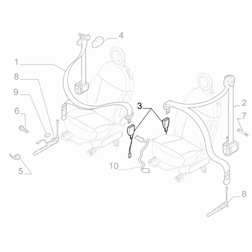 Genuine Front Left Belt Coupling - Fiat 500 BEV 2020- | 52137813