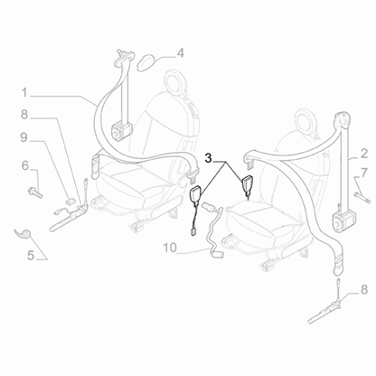 Genuine Front Left Belt Coupling - Fiat 500 BEV 2020- | 52137813