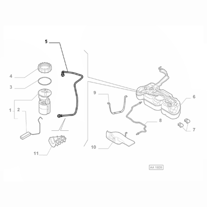 Genuine Fuel Pump Flex Hose - Fiat 500 / Panda 2007-2012 | 51706596