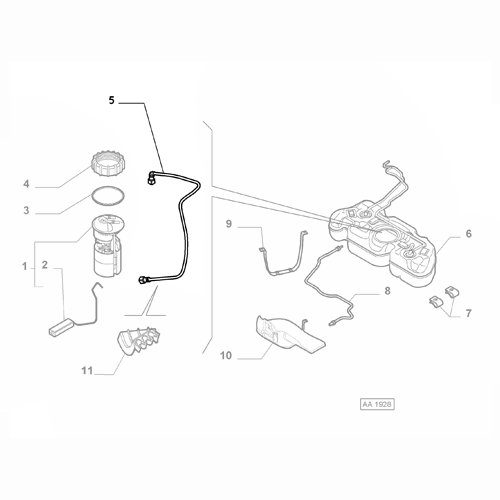 Genuine Fuel Pump Flex Hose - Fiat 500 / Panda 2007-2012 | 51706596