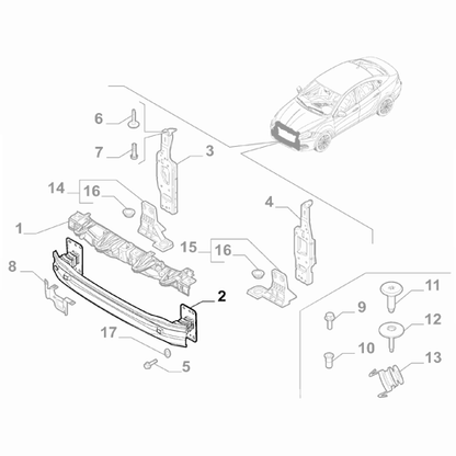 Genuine Front Bumper Crossrail - Fiat Tipo 2015-2021 | 52168818