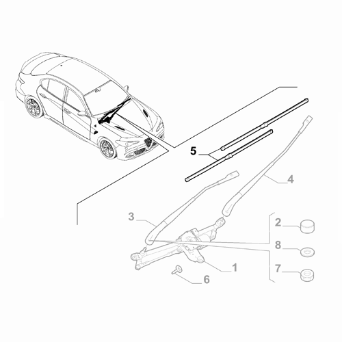 Genuine Wiper Blade Set - Alfa Romeo Giulia 2016-2022 | 71778862