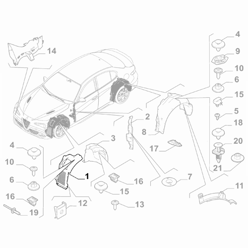 Genuine Front Left Wheel Arch Segment - Alfa Romeo Giulia 2016- | 50567334