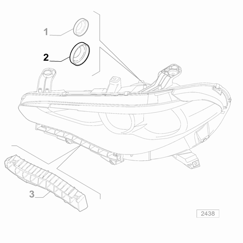 Genuine Headlamp Rubber Seal - Alfa Romeo / Fiat / Jeep / Lancia | 77364361