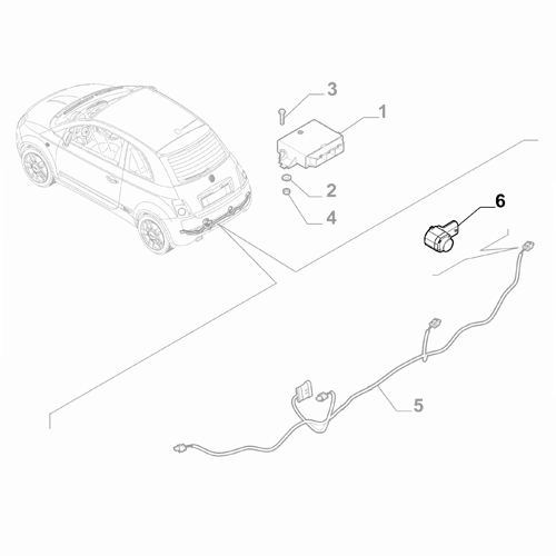 Genuine Rear Parking Sensor With Ring - Fiat 500 Abarth 2016-2024 | 6000628294