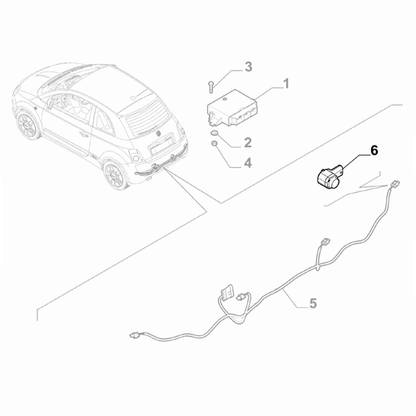 Genuine Rear Parking Sensor With Ring - Fiat 500 Abarth 2016-2024 | 6000628294