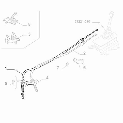 Genuine Gear Shifter Cable - Fiat 500L 2012-2017 | 55250126