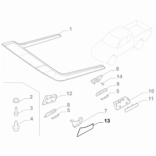 Genuine Right Rollbar Bracket Covering - Fiat Fullback 2016-2019 | 735670175