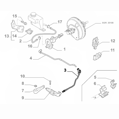 Genuine Clutch Flex Hose - Fiat Doblo 2009-2023 Diesel 1.3 | 55222246