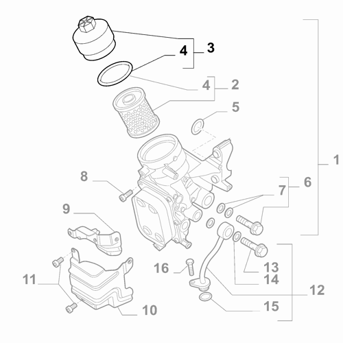 Genuine Oil Filter Cover - Fiat / Alfa Romeo / Jeep | 73500070