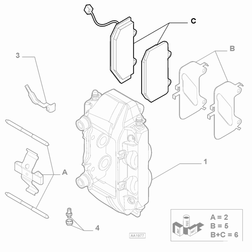 Genuine Front Brake Pad Set - 500 Abarth 2016-2024 | 77368657