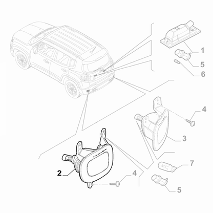 Genuine Left Reverse Light - Jeep Renegade 2014- | 52100274