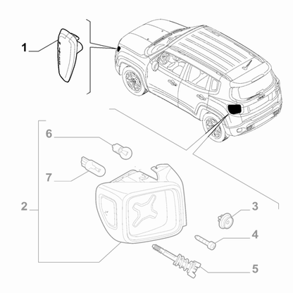 Genuine Left Indicator / Reflector - Jeep Renegade 2014-2018 | 51953116