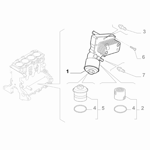 Genuine Oil Filter Support - Fiat / Alfa Romeo / Lancia | 6000631447