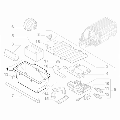 Genuine Battery Bin - Fiat Ducato 2006-2022 | 1384216080