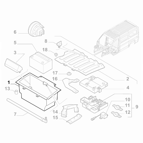 Genuine Battery Bin - Fiat Ducato 2006-2022 | 1384216080