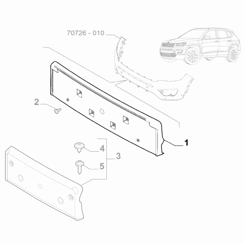 Genuine License Plate Support - Jeep Compass 2021- | 60950432