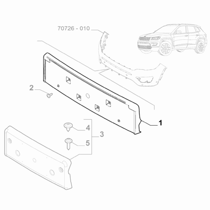 Genuine License Plate Support - Jeep Compass 2021- | 60950432