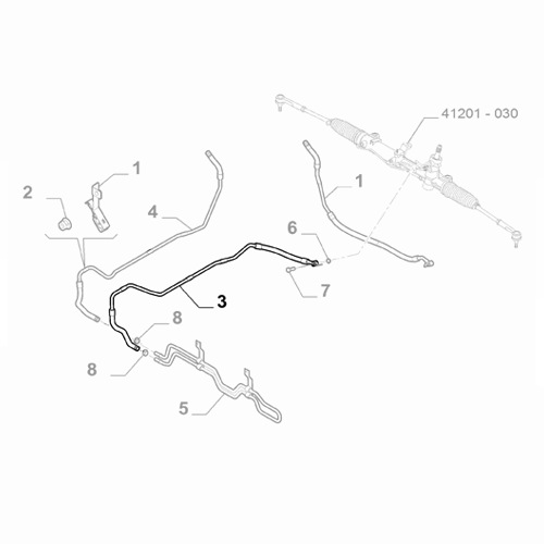 Genuine Power Steering Flex Hose - Fiat Fiorino 2016-2024 RHD 1.3 | 52087823