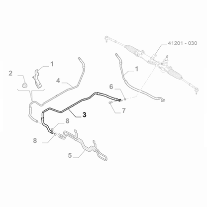 Genuine Power Steering Flex Hose - Fiat Fiorino 2016-2024 RHD 1.3 | 52087823