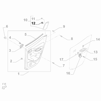 Genuine Rear Door Covering Clip - Fiat Fullback 2016-2019 | 6000607950