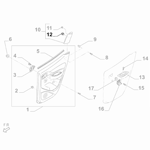 Genuine Rear Door Covering Clip - Fiat Fullback 2016-2019 | 6000607950