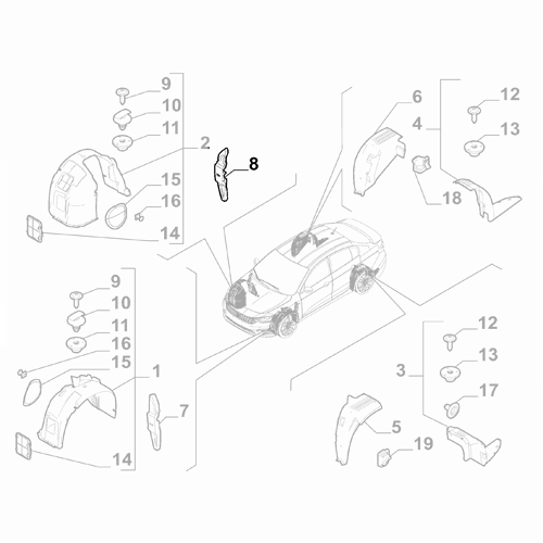 Genuine Right Front Over Wheel Protection - Fiat Tipo 2015- | 52236724