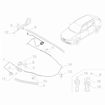 Genuine Bonnet Release Lever - Fiat / Alfa Romeo / Jeep | 52064575