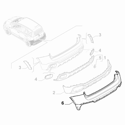 Genuine Rear Bumper - Fiat Panda 2012- No Parking Sensor | 96525658