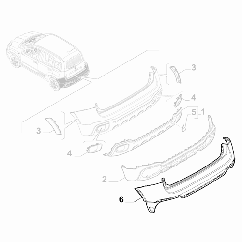 Genuine Rear Bumper - Fiat Panda 2012- No Parking Sensor | 96525658