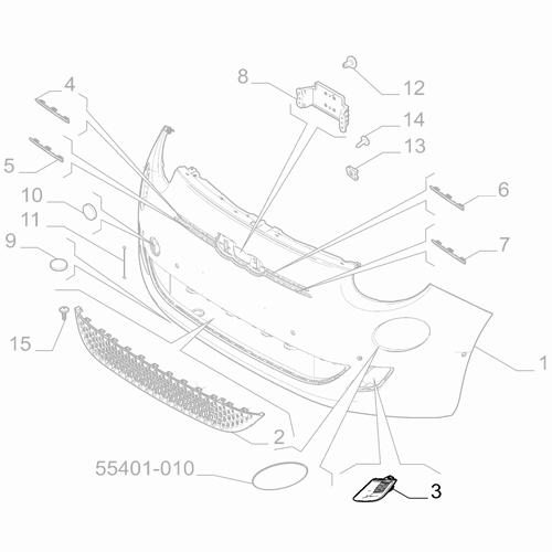 Genuine Left Front Bumper Insert - Fiat 500 BEV | 735725567