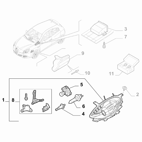 Genuine Left Headlamp - Alfa Romeo Giulietta 2016-2020 | 50553078