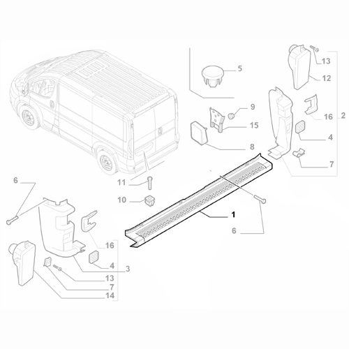 Genuine Rear Bumper - Fiat Ducato 2006-2022 | 735423238